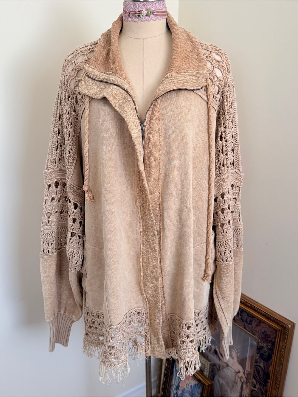 NWT Free People Dune Bug Cardi in Tan size L - Picture 4 of 14